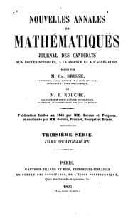 Tapa de Nouvelles annales de mathématiques: journal des candidats aux écoles polytechnique et normale.