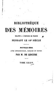 Tapa de Bibliotheque des mémoires relatifs a l'histoire de France