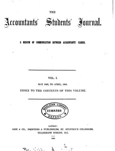 Tapa de The Accountants' Students' Journal
