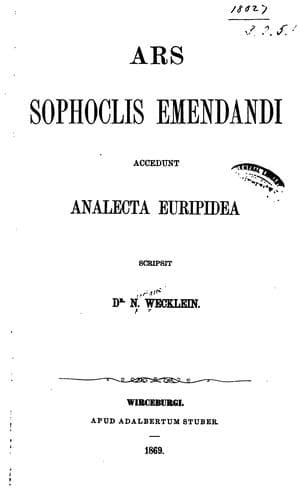 Tapa de Ars Sophoclis emendandi