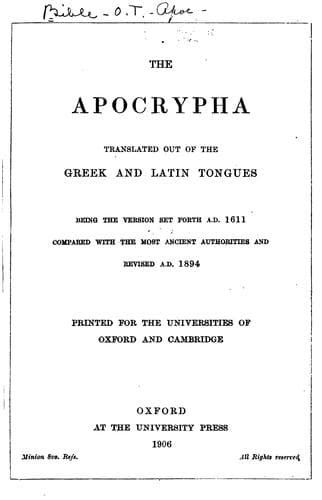 Tapa de The Apocrypha ...: Being the Version Set Forth A.D. 1611, Compared with ... Ancient Authorities ...