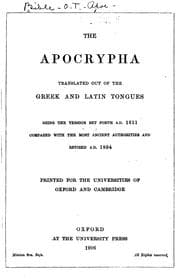 Tapa de The Apocrypha ...: Being the Version Set Forth A.D. 1611, Compared with ... Ancient Authorities ...