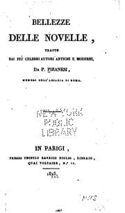 Tapa de Bellezze delle novelle: tratte dai più celebri autori antichi e moderni