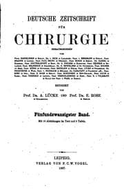 Tapa de Deutsche Zeitschrift für Chirurgie