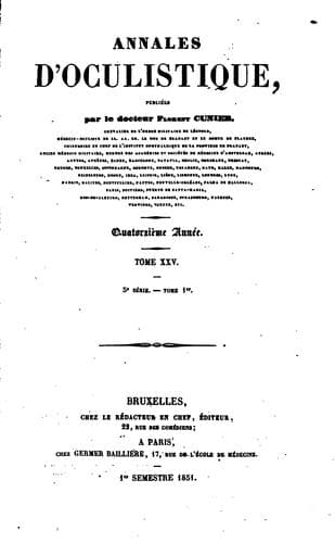 Tapa de Annales d'oculistique