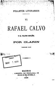 Tapa de Rafael Calvo y el teatro español