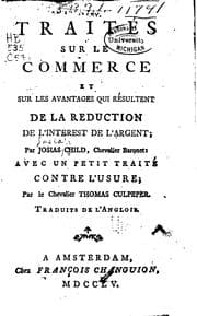 Tapa de Traités sur le commerce et sur les avantages qui résultent de la reduction ...