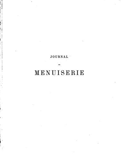Tapa de Journal de menuiserie
