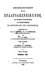 Tapa de Deutsche Zeitschrift für die Staatsarzneikunde