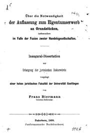 Tapa de Über die Notwendigkeit der Auflassung zum Eigentumserwerb an Grundstücken ...