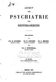 Tapa de Archiv fuer psychiatrie und nervenkrankheiten