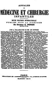 Tapa de Annales de médecine et chirurgie infantiles