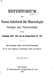 Tapa de Repertorium zum neuen Jahrbuch und Zentralblatt für Mineralogie, Geologie ...