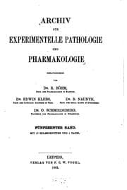 Tapa de Archiv fuer experimentelle pathologie und pharmakologie