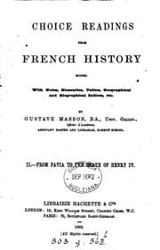 Tapa de Choice readings from French history ed. with notes [&c.] by G. Masson