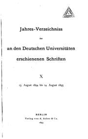 Tapa de Jahresverzeichnis der an den deutschen Universitäten erschienenen Schriften