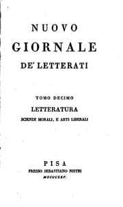 Tapa de Nuovo giornale de' letterati