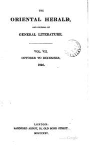 Tapa de The Oriental herald and colonial review [ed. by J.S. Buckingham].