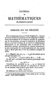 Tapa de Journal de mathématiques élémentaires [et spéciales].