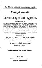 Tapa de Vierteljahrsschrift für Dermatologie und Syphilis