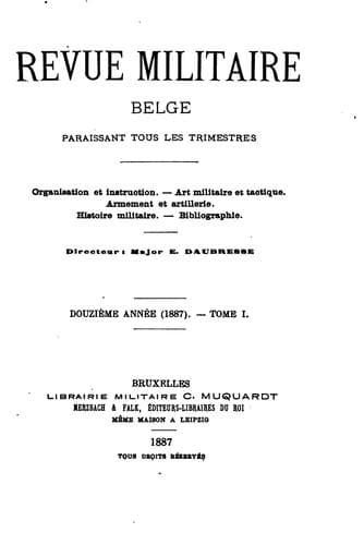 Tapa de Revue militaire belge