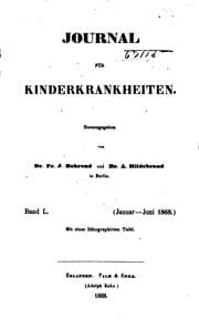 Tapa de Journal für Kinderkrankheiten