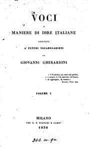 Tapa de Voci e maniere di dire italiane, additate a'futuri vocabolaristi