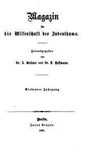 Tapa de Magazin für die Wissenschaft des Judenthums