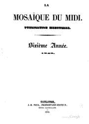 Tapa de La Mosaïque du midi: publication mensuelle