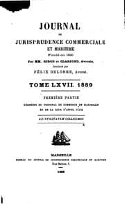 Tapa de Journal de jurisprudence commerciale et maritime