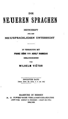Tapa de Die neueren Sprachen