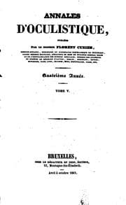 Tapa de Annales d'oculistique