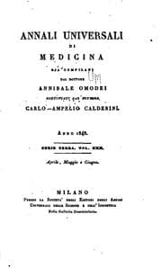 Tapa de Annali universali di medicina