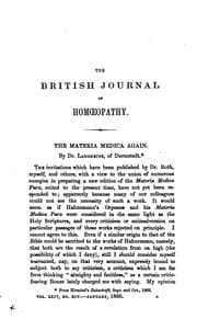 Tapa de The British Journal of Homoeopathy