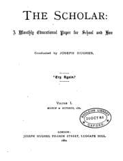 Tapa de The Scholar: a monthly educational paper for school and home, conducted by J. Hughes