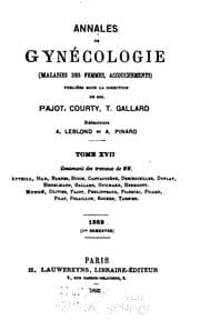 Tapa de Annales de gynecologie et d'obstetrique. series 1