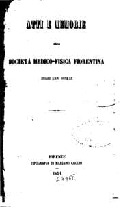 Tapa de Atti della Società medica-fisica Fiorentina