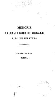 Tapa de Memorie di religione, di morale e di letteratura