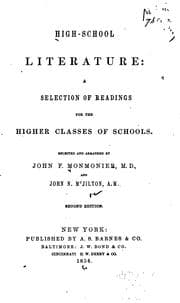 Tapa de High-school Literature: A Selection of Readings for the Higher Classes of Schools