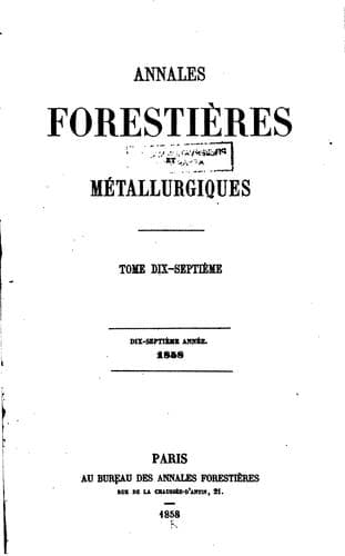 Tapa de Annales forestières