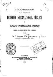 Tapa de Progamas de las asignaturas de derecho internacional público y derecho ...