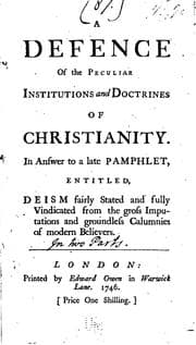 Tapa de A Defence of the Peculiar Institutions and Doctrines of Christianity: In Answer to a Late ...