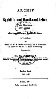 Tapa de Archiv für Syphilis und Hautkrankheiten