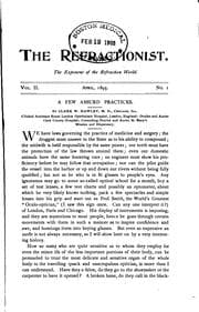 Tapa de The Refractionist: A Monthly Journal of Practical Ophthalmology and Exponent of the Refraction World