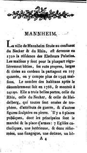 Tapa de Description de ce qu'il y a d'interessant et de curieuse dans la résidence de Mannheim et les ...