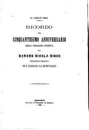 Tapa de Ricordo del cinquantesimo anniversario della condanna politica del barone ...