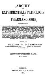 Tapa de Archiv fuer experimentelle pathologie und pharmakologie
