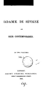 Tapa de Madame de Sévigné and her contemporaries