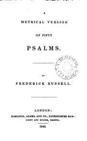 Tapa de A metrical version of fifty Psalms, by F. Russell
