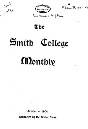 Tapa de The Smith College Monthly